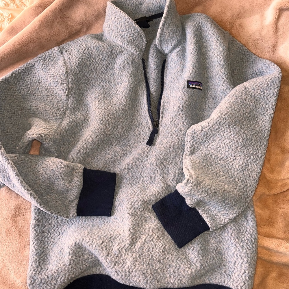 Patagonia Light Blue Zip-Up Sweater